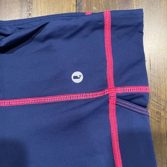 Vineyard Vines Performance Blue and Pink Cropped Leggings, Women's Size XSmall - Picture 4 of 9